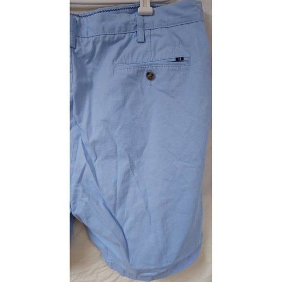 Nautica Mens 40 Blue The Deck Classic Fit Flat Front Chino Khaki Shorts - Picture 8 of 13